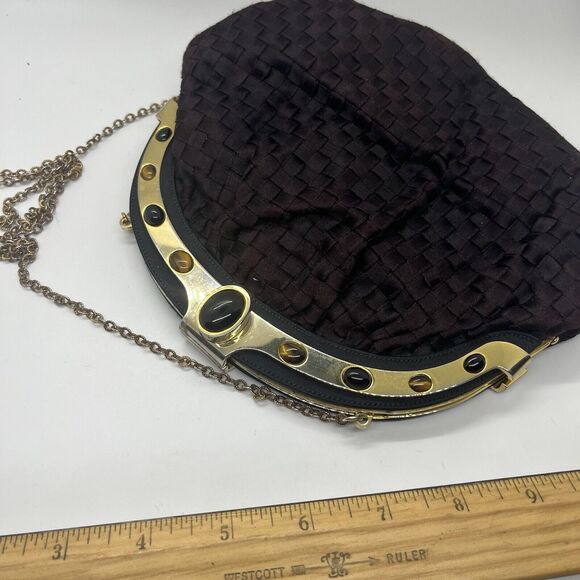 Vtg Finesse La Model Black Crossbody / Over Shoulder Bag - Picture 3 of 13